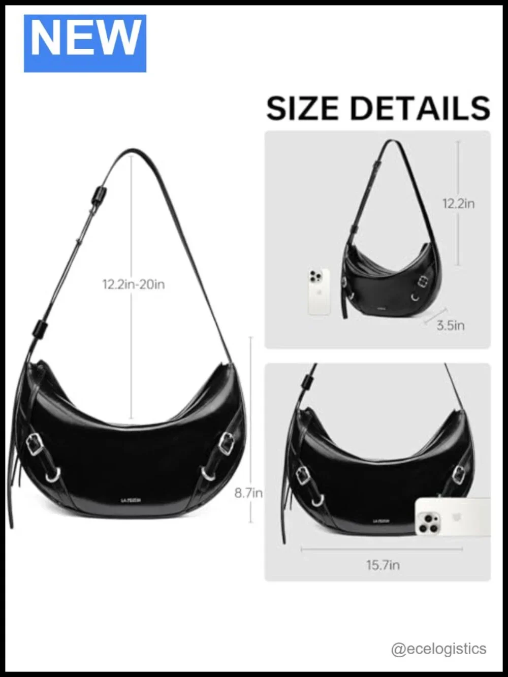 Genuine Leather Hobo Bag Women Shoulder Crossbody Purse Work Travel
